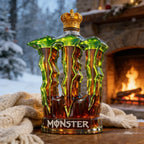 Monster Claw Glass Decanter with Crown Top, Clear Whiskey Bottle for Home Bar, Decorative Spirit Dispenser