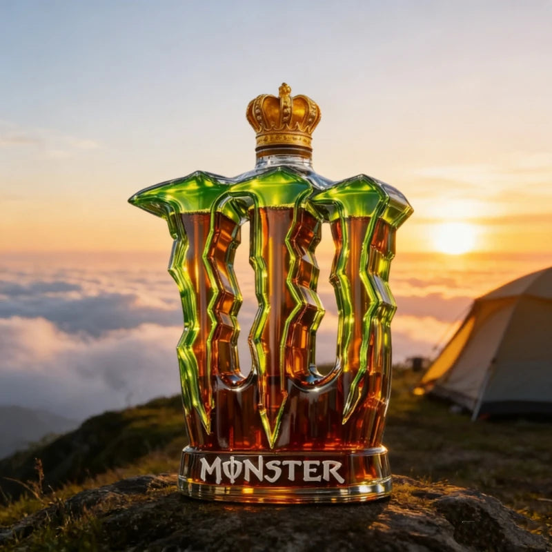 Monster Claw Glass Decanter with Crown Top, Clear Whiskey Bottle for Home Bar, Decorative Spirit Dispenser